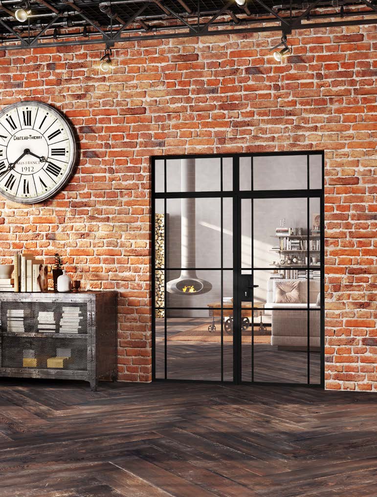 ERKADO LOFT ART 1 KÉTSZÁRNYÚ – Fekete, átlátszó edzett üveg, gyártói katalóguskép
